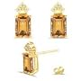 0.18 Ct Diamond & 3.34 Ct Citrine Earrings in 14K Yellow Gold