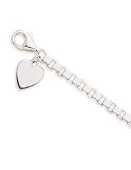 Silverflake -7" Large Box Chain with 11mm Heart Charm