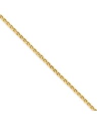 14k Gold 2.00mm Wheat Anklet 10 Inches