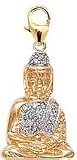 Buddha, 14K Gold Diamond Charm