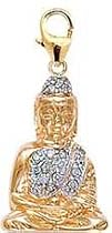 Buddha, 14K Gold Diamond Charm