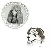 Australian Shepherd Heart Shaped Plate, Porcelain by Rosalinde (8' diameter)