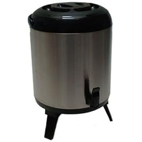 Axxentia 263258 Contenitore termico portabevande con rubinetto, superficie in acciaio INOX, per bevande calde e fredde, 7,50 Litri