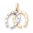 14k Two-Tone Horseshoes Charm - Measures 24.5x20.2mm - JewelryWeb