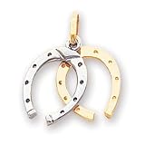 14k Two-Tone Horseshoes Charm - Measures 24.5x20.2mm - JewelryWeb