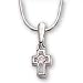 Toys : Fine Pewter and CZ Stone Gods Kids Cross and 16-inch Chain