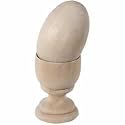Smooth Wooden Egg and Egg Cup Ready to Decorate