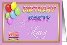 Lucy Birthday Party Invitation Card
