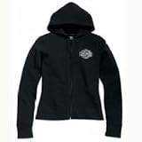 Harley Davidson Womens Black Long Sleeve Hooded Sweatshirt, 99054-07VM