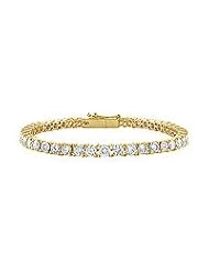 Diamond Tennis Bracelet : 18K Yellow Gold - 5.00 CT Diamonds