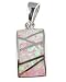 Morningflower Rectangle Inlay White Opal Pendant