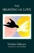 The Meaning of Love (Library of Russian Philosophy)
