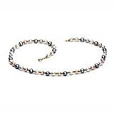 14k Gold Cultured Freshwater Multi Color Pearl Necklace