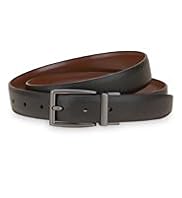 Leather Coated Rectangular Buckle Belt