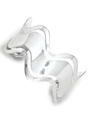 Sterling Silver Wavy Fancy Cuff Bangle Bracelet
