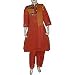 Indian Salwar Suit Printed Embroidered Cotton Womens Dress Size L (slk366)