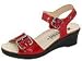 Mephisto Natty | Women's Wedge Shoes Red Crinkle Patent