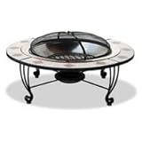 Mosaic Tile Outdoor Fire Bowl - Stainless Steel