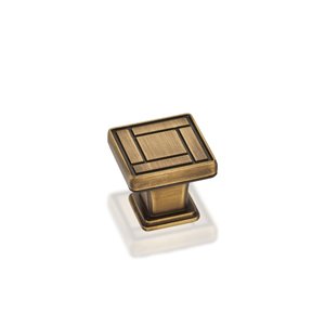 Jeffrey Alexander 1-1/8'' Overall Length Zinc Die Cast Arts & Crafts Cabinet Knob. Packaged with one 8/32'' X 1-1/8'' screw. Finish: Antique Brushed Satin Brass.