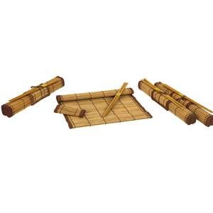 EKCO PAO 12 Pc Bamboo Placemat Coaster Chopstick Set