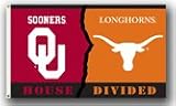 NCAA Oklahoma Sooners vs. Texas Longhorns Rivalry House Flag with Grommets