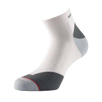 1000 Mile Men's Fusion Anklet Sock - White/Grey, Medium (6-8.5UK)