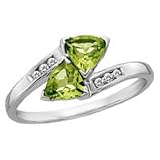 10kt. White Gold, Peridot & Diamond Fashion Ring
