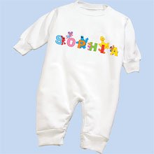 21QC7 ypQ2L Personalized Babys Sesame Street Characters Name Fleece Romper