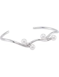 Sterling Silver 6-6.5mm/05.50 Inch Freshwater Cultured Pearl Cuff Bracelet