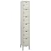 Hallowell U1288-6A-PT Parchment Steel Premium Box Locker, 1 Wide with 6 Opening, 6 Tier, 12" Width x 78" Height x 18" Depth, Assembled