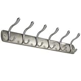Bruschia Six Hook Wall Mounted Coat Rack (Brushed Chrome) (3.75