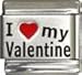 I Heart My Valentine Red Heart Laser Italian Charm