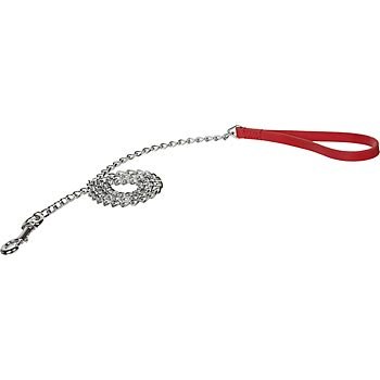 PETCO Red Leather Chain Leash for Dogs
