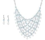 Bold Faceted Bead Fashion Bib Necklace and Earring Set