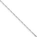 14k White Gold 1.3mm Hammered Rolo Chain Necklace - 20 Inch