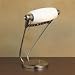 Banker's Lamp with Frosted Glass Shade & Brushed Steel Base, 13-3/4 High