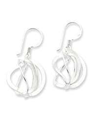 Sterling Silver Swirl Ball Dangle Earrings QE3934"