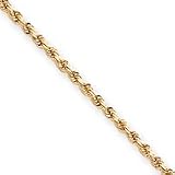 10k 2.75mm Handmade Diamond-cut Rope Chain Anklet - 9 Inch