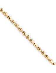 10k Gold 2.75mm Handmade Diamond-cut Rope Chain 16 Inches