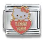 Clearly Charming Hello Kitty Hello Kitty Love You Heart Cat Animal Theme Licensed Charm Bracelet