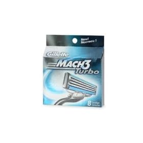 Gillette Mach3 Turbo Cartridges with Aloe & Vitamin E , 8 cartridges