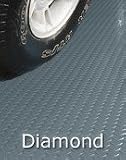 9X44 Garage Floor Mat Diamond Tread 85mil - Midnight Black