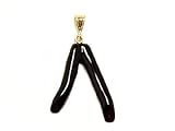 Black Coral Pendant in 14K Yellow Gold