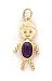 14k 3x5mm Boy February Birthstone CZ Gold Face Pendant - JewelryWeb