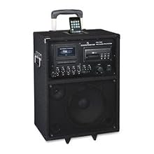 Oklahoma Sound PRA-7000 100 Watt Wireless PA System, 10" Width x 22" Height x 13" Depth, Black
