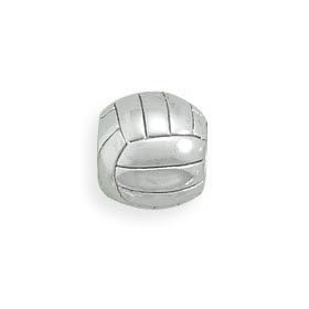Volleyball Story Bead Slide-on Charm Sterling Silver