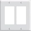 Leviton 80409-W 2-Gang Decora/GFCI Device Decora Wallplate, Standard Size, Thermoset, Device Mount, White
