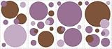 Just Dots Purple/Brown Peel and Stick Applique / Wall Decal Set