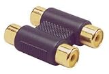 Gold Dual RCA Jack To RCA Jack Adapter