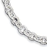 Sterling Silver Fancy Link Necklace QH1141-42